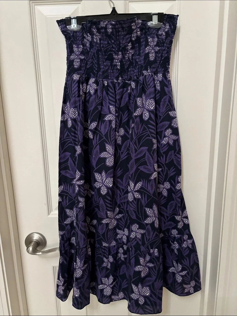 Old Navy Dark Purple Floral Strapless Sundress